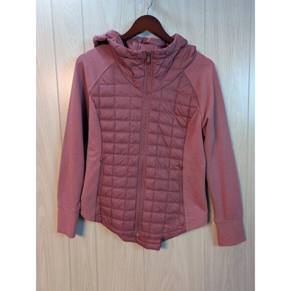 The North Face Thermoball Jacket Womens Medium Pink Hybrid Quilted Full Zip - Picture 1 of 7